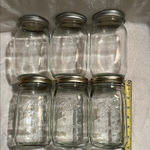 6 wide mouth canning jars